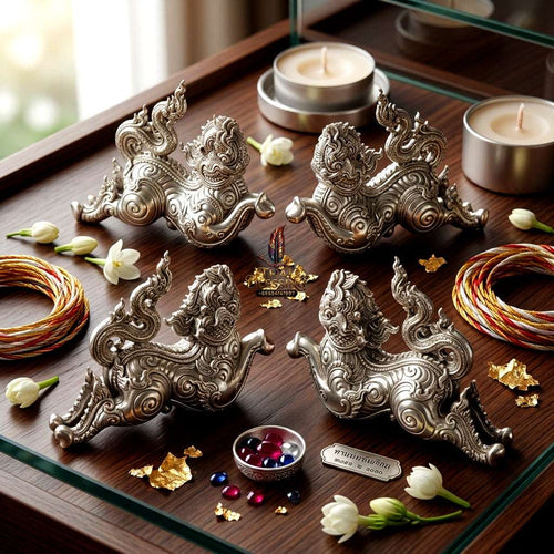 ✨ Sacred "Phet Phaya Thon" (Celestial Spirit of Love): Alpaca Silver Edition – Consecrated by Luang Phor Sa-ne, Wat Chiang Khang (2017) Thai Blessing Co By RURUECHA