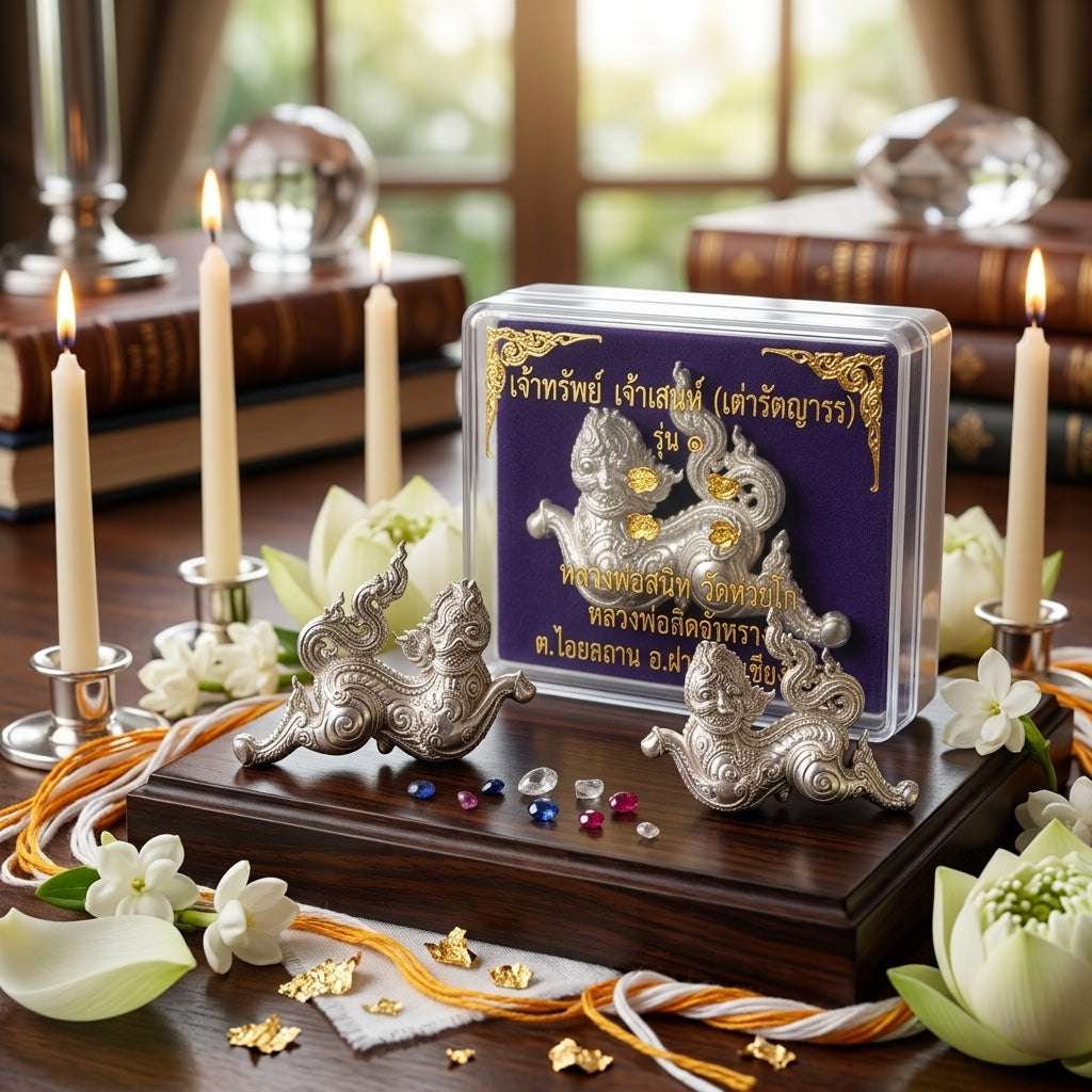 ✨ Sacred "Phet Phaya Thon" (Celestial Spirit of Love): Alpaca Silver Edition – Consecrated by Luang Phor Sa-ne, Wat Chiang Khang (2017) Thai Blessing Co By RURUECHA