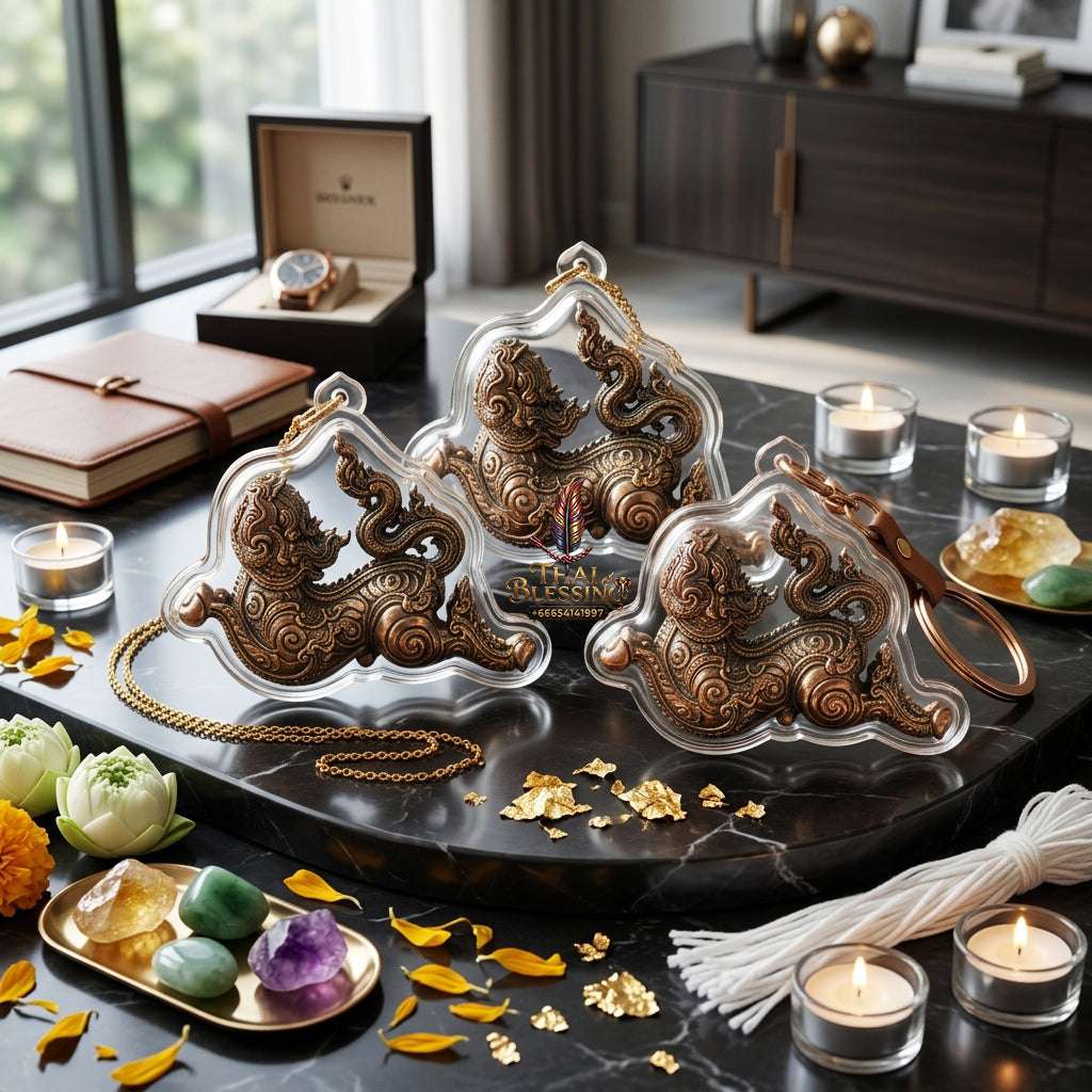 ✨ Sacred "Phet Phaya Thorn" (Celestial Love Spirit): Bronze Edition – Consecrated by Luang Phor Sa-neh, Wat Chiang Khang (2017) Thai Blessing Co By RURUECHA