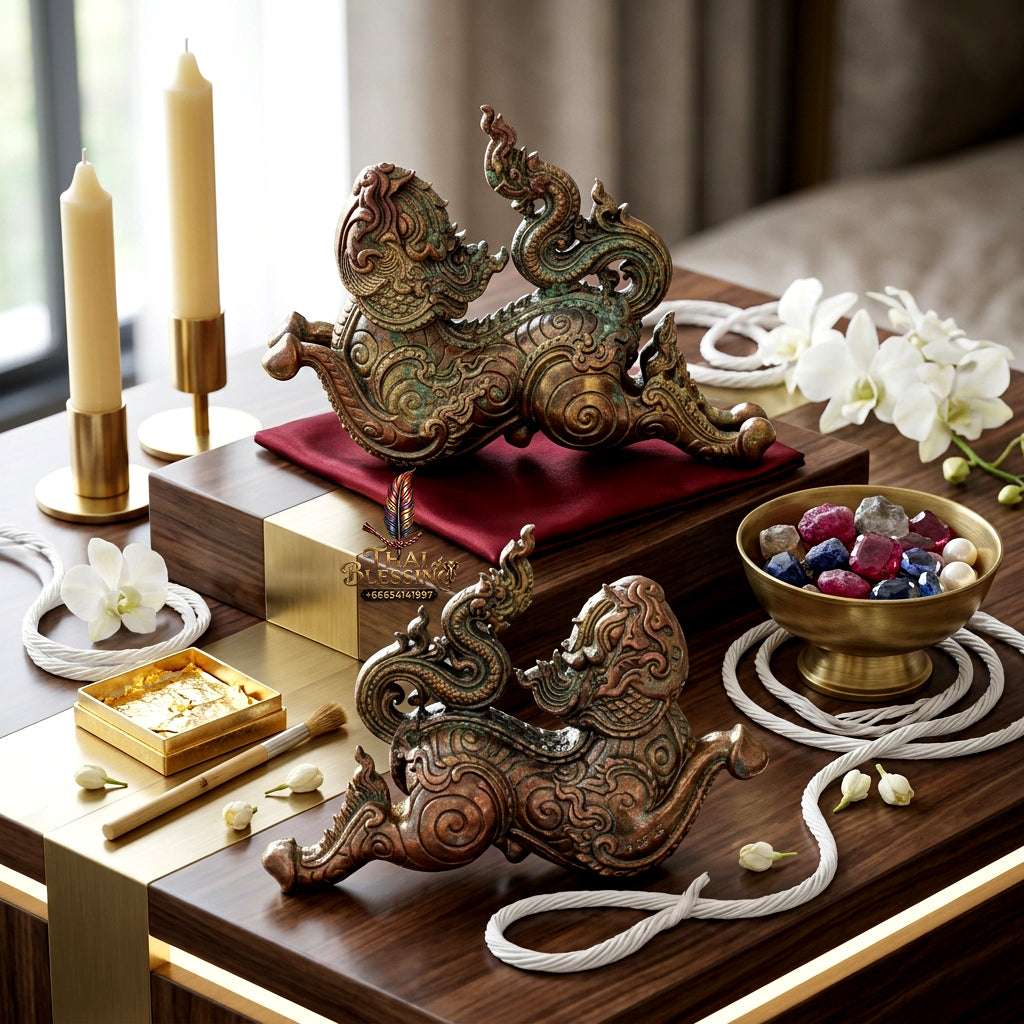 ✨ Sacred "Phet Phaya Thorn" (Celestial Love Spirit): Bronze Edition – Consecrated by Luang Phor Sa-neh, Wat Chiang Khang (2017) Thai Blessing Co By RURUECHA