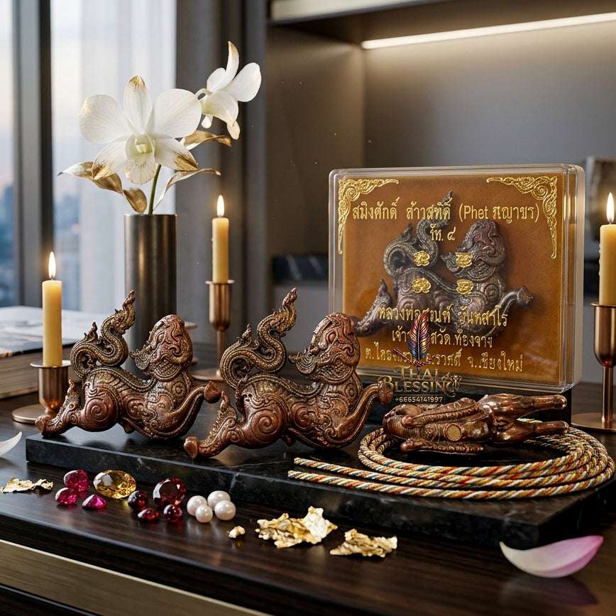 ✨ Sacred "Phet Phaya Thorn" (Celestial Love Spirit): Bronze Edition – Consecrated by Luang Phor Sa-neh, Wat Chiang Khang (2017) Thai Blessing Co By RURUECHA