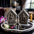 💖 Sacred "Phra Khun Phaen Oom Nang" (Khun Phaen Holding Lady) with Pho Per – "1 Billionaire" Edition: Black Sacred Herb Powder – Consecrated by Luang Pu Key, Wat Si Lam Yong (2008) Thai Blessing Co By RURUECHA