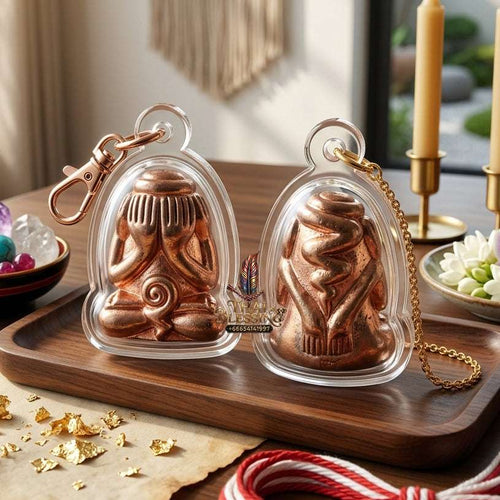 📿 Sacred "Phra Pidta Bucha Kru" (Teacher-Worship Close-Eyes Amulet): Ancient Copper Alloy – Consecrated by Luang Pu Phueak, Wat Pho Chai Mak Mi (2015) Thai Blessing Co By RURUECHA