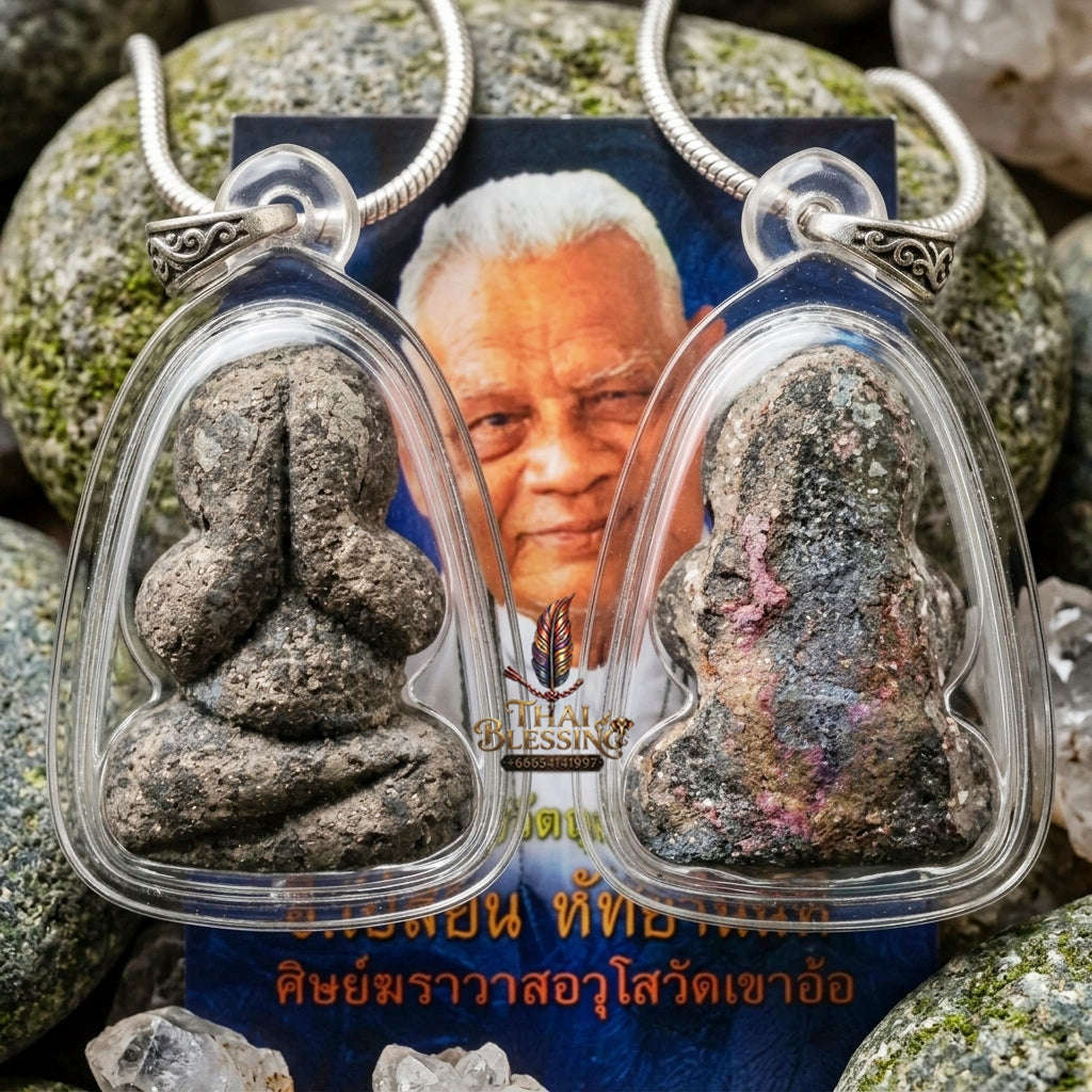 Sacred Phra Pidta Chan Thawee Black Herb Amulet (Wealth Magnet) – Ajarn Plien BE 2562