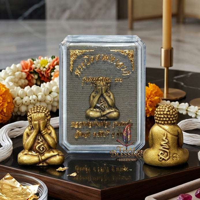 ✨ Sacred Phra Pidta 'Maha Lap' Amulet: 'Phuttha Khun 90' Wealth Edition (Copper) by Phor Than Phong – Authentic Thai Talisman Thai Blessing Co By RURUECHA
