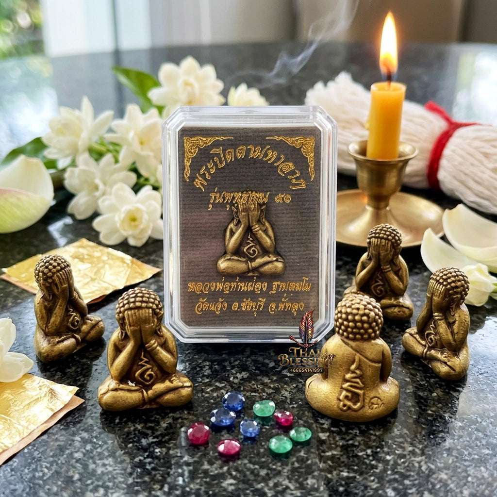 ✨ Sacred Phra Pidta 'Maha Lap' Amulet: 'Phuttha Khun 90' Wealth Edition (Copper) by Phor Than Phong – Authentic Thai Talisman Thai Blessing Co By RURUECHA
