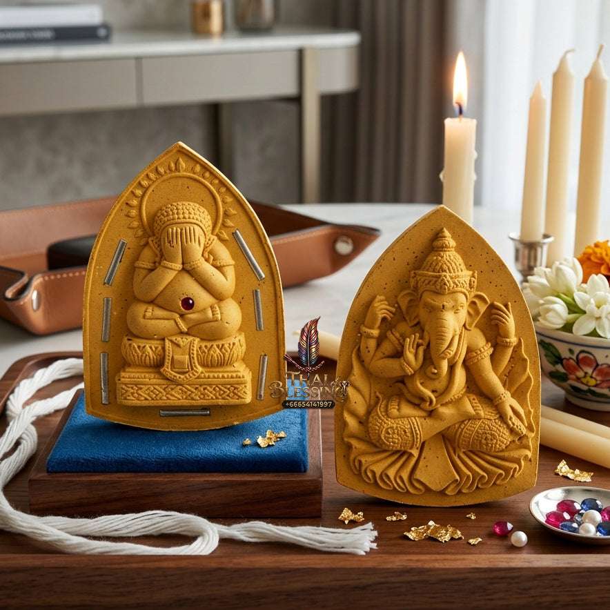 📿 Sacred "Phra Pidta Maha Prap" (Great Victory Close-Eyes Amulet): Lucky Powder Edition – Consecrated by Luang Pu Sai Thong, Wat Sawang Arom (2015) Thai Blessing Co By RURUECHA