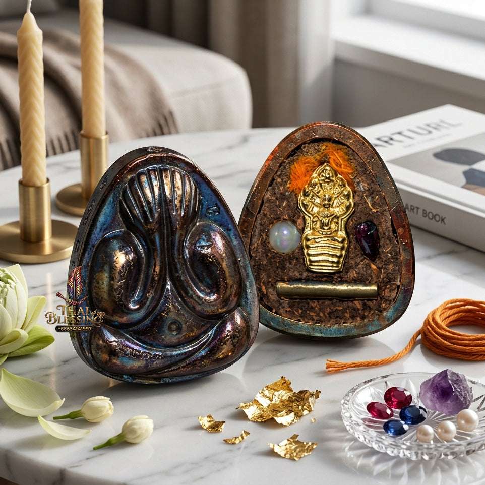 💰 Sacred "Phra Pidta Na Setthi" (Millionaire Na): "Setthi Sang Wat" (Millionaire Building the Temple) Edition – Consecrated by Pho Than Phong, Wat Chaeng (2022) Thai Blessing Co By RURUECHA