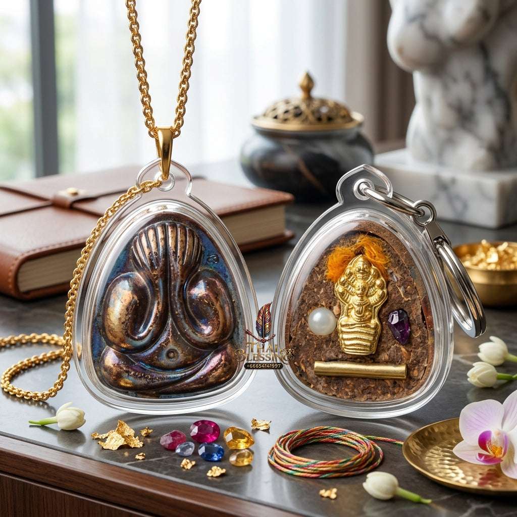 💰 Sacred "Phra Pidta Na Setthi" (Millionaire Na): "Setthi Sang Wat" (Millionaire Building the Temple) Edition – Consecrated by Pho Than Phong, Wat Chaeng (2022) Thai Blessing Co By RURUECHA