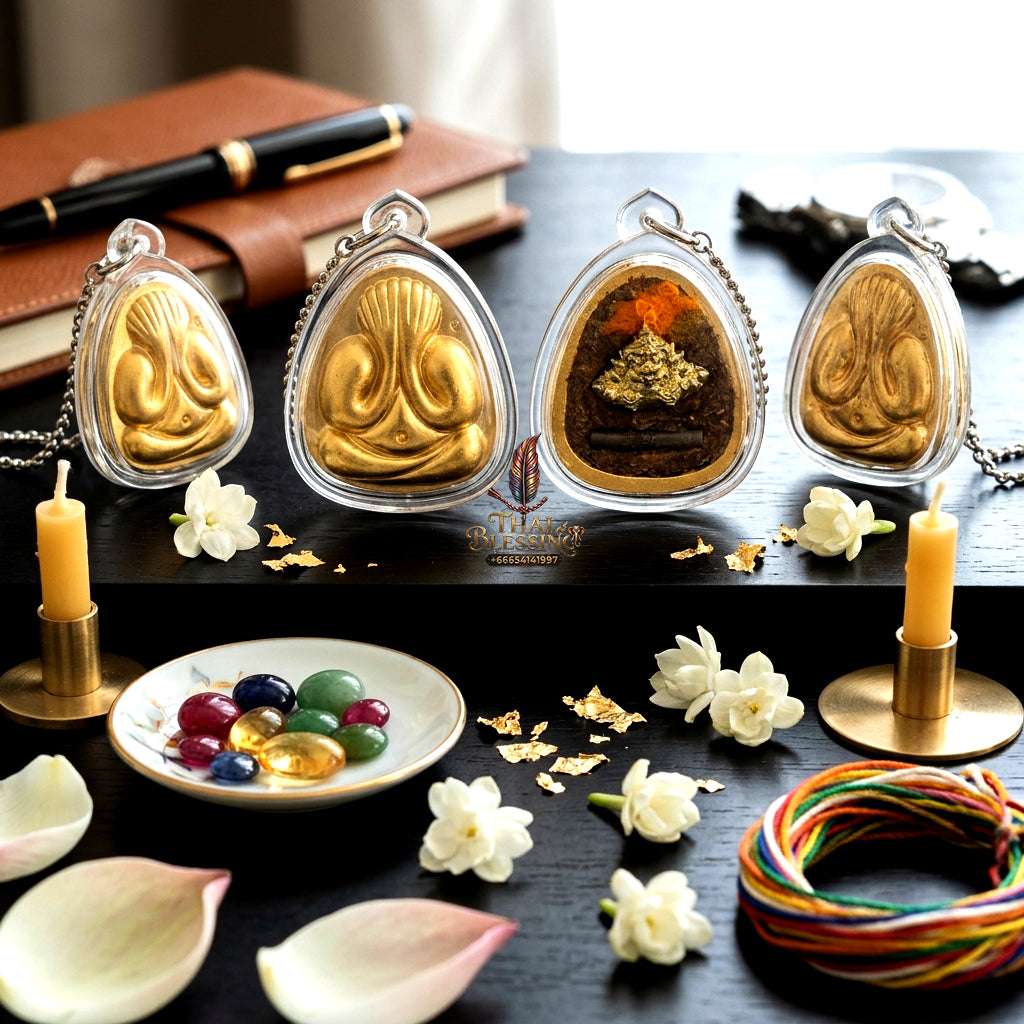 💰 Sacred "Phra Pidta Na Setthi" (Millionaire’s Close-Eyes Amulet): Gold-Plated Sacred Alloy – "Setthi Sang Wat" (Millionaire-Built Temple) Edition, Consecrated by Phor Than Phong, Wat Chaeng (2025) Thai Blessing Co By RURUECHA