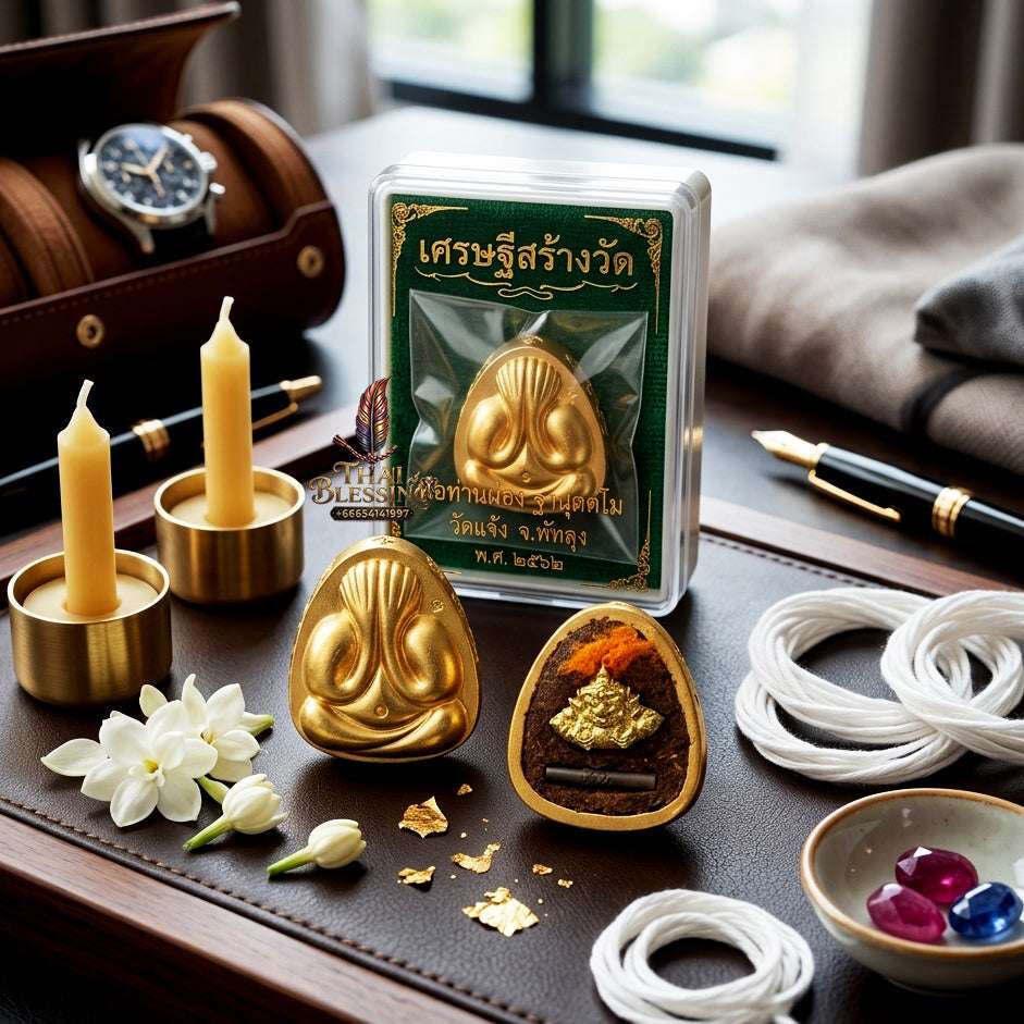 💰 Sacred "Phra Pidta Na Setthi" (Millionaire’s Close-Eyes Amulet): Gold-Plated Sacred Alloy – "Setthi Sang Wat" (Millionaire-Built Temple) Edition, Consecrated by Phor Than Phong, Wat Chaeng (2025) Thai Blessing Co By RURUECHA