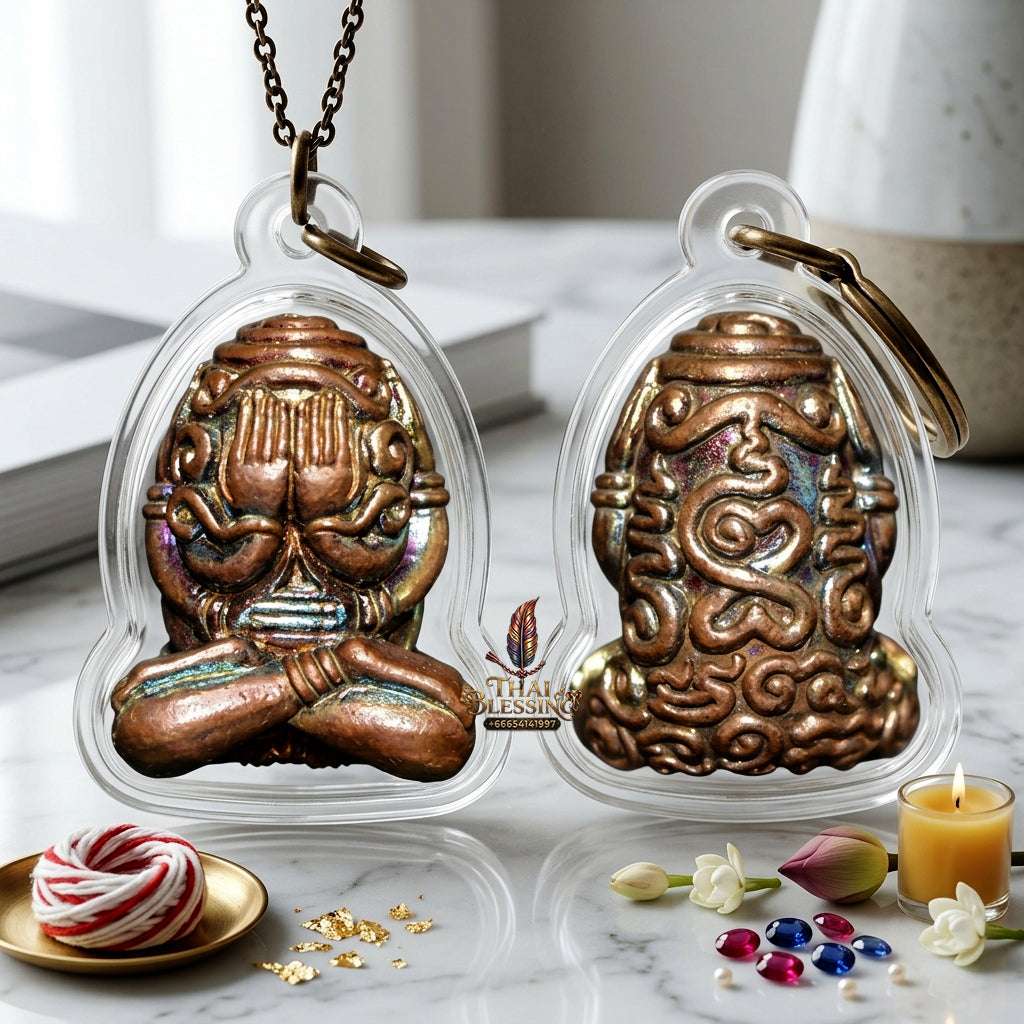 ✨ Sacred "Phra Pidta Uttamo" Amulet: Satta-Loha (Seven-Metal Alloy) – Consecrated by Luang Phor Rat, Wat Pa Wai (2016) Thai Blessing Co By RURUECHA