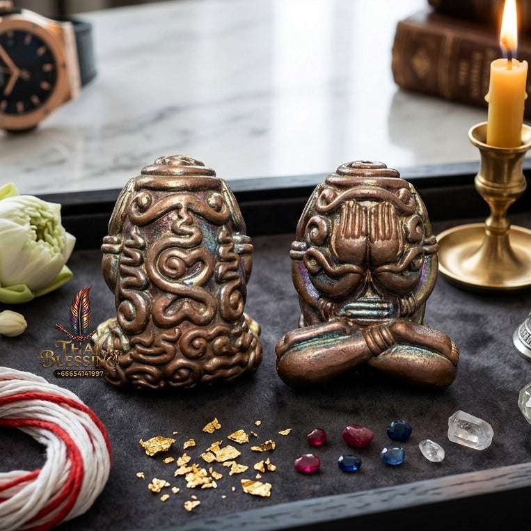 ✨ Sacred "Phra Pidta Uttamo" Amulet: Satta-Loha (Seven-Metal Alloy) – Consecrated by Luang Phor Rat, Wat Pa Wai (2016) Thai Blessing Co By RURUECHA