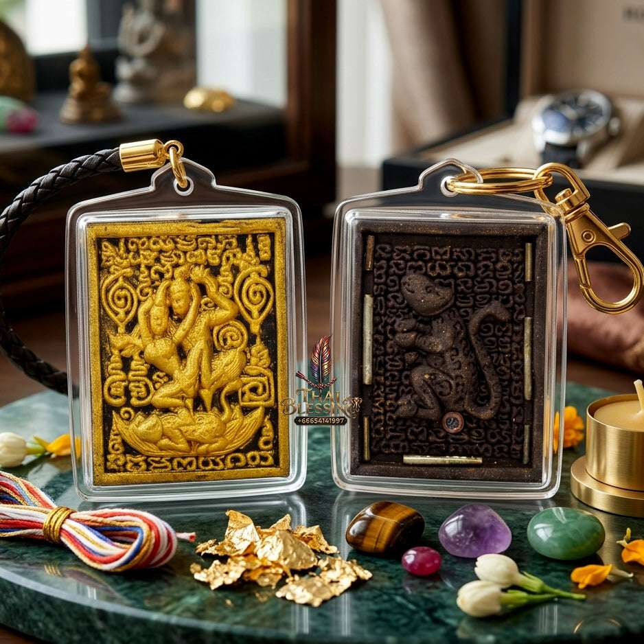 💖 Sacred "Phra Pong Thep Phaya Thon" (Celestial Deva of Love) – Gold-Painted Edition: Consecrated by Luang Phor Khern, Wat Khlong Buri, Sa Kaeo (2014) Thai Blessing Co By RURUECHA