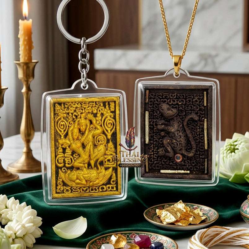💖 Sacred "Phra Pong Thep Phaya Thon" (Celestial Deva of Love) – Gold-Painted Edition: Consecrated by Luang Phor Khern, Wat Khlong Buri, Sa Kaeo (2014) Thai Blessing Co By RURUECHA