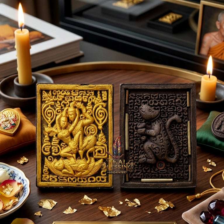 💖 Sacred "Phra Pong Thep Phaya Thon" (Celestial Deva of Love) – Gold-Painted Edition: Consecrated by Luang Phor Khern, Wat Khlong Buri, Sa Kaeo (2014) Thai Blessing Co By RURUECHA
