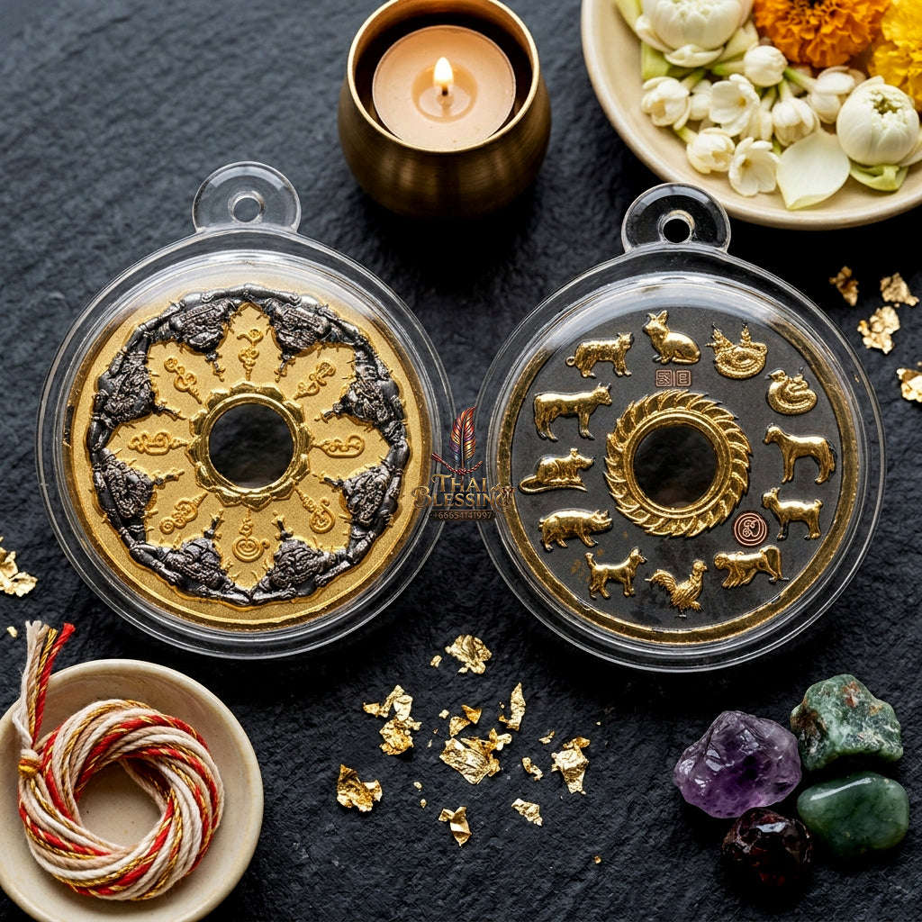 ✨ Sacred Phra Rahu "Fate-Support" Coin | Bronze 2K Gold & Silver Plated | Master-Blessed by Phra Achan Prasut, Wat Nai Tao (2026 Edition) Thai Blessing Co By RURUECHA