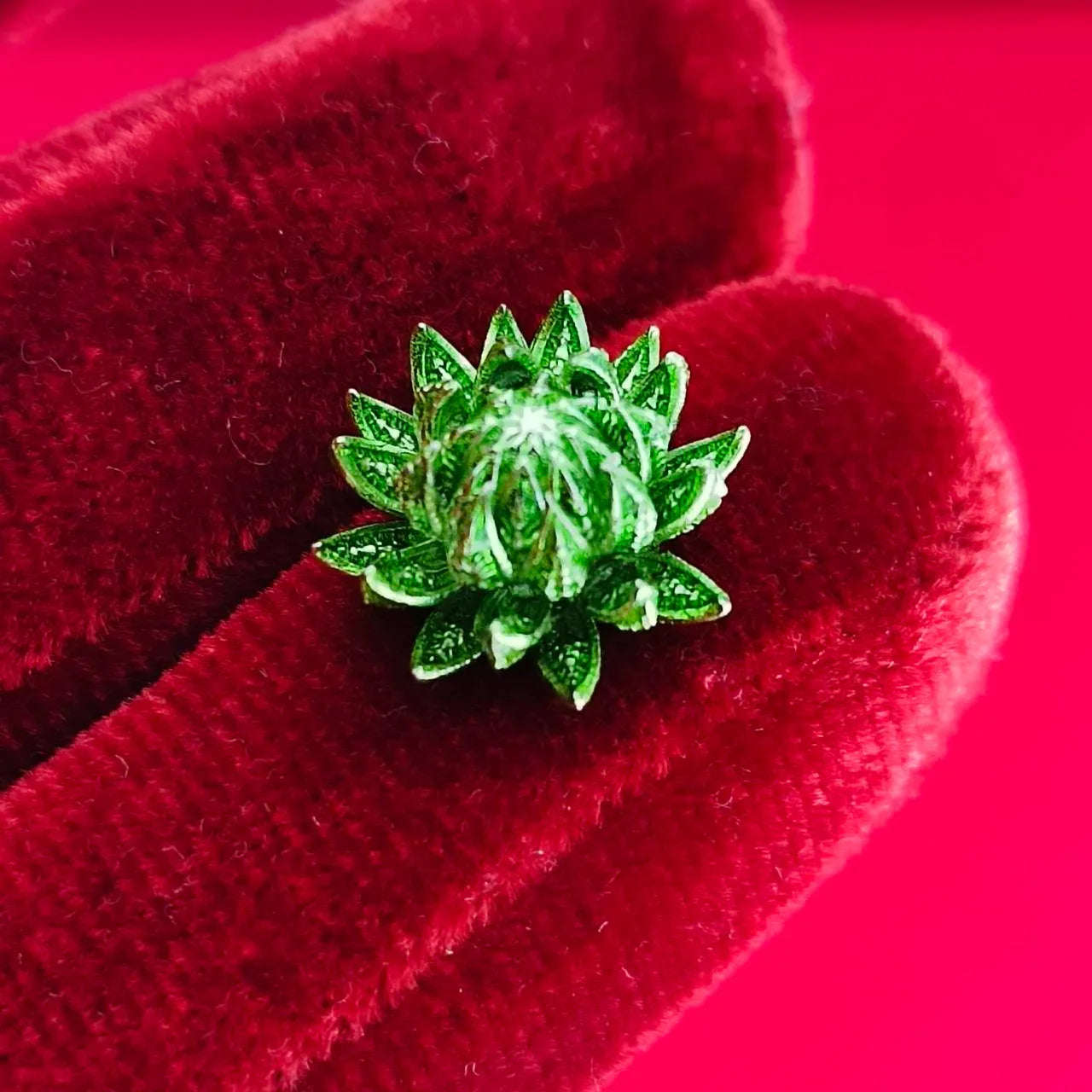Sacred Pikul Flower Amulet in Green Bronze for Prosperity and Blessings