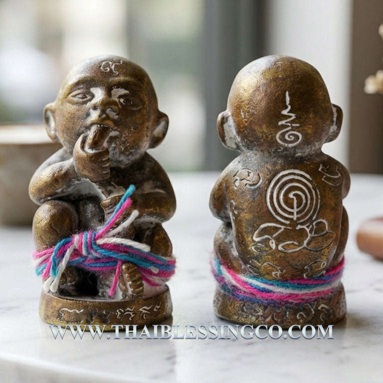 ✨ Sacred Primordial Wealth: "Kuman Dud Rok" Amulet – Ancient Cast Bronze "Nam Reuk" Infinite Supply Talisman (2023 Edition by Phra Arjan Arnon)