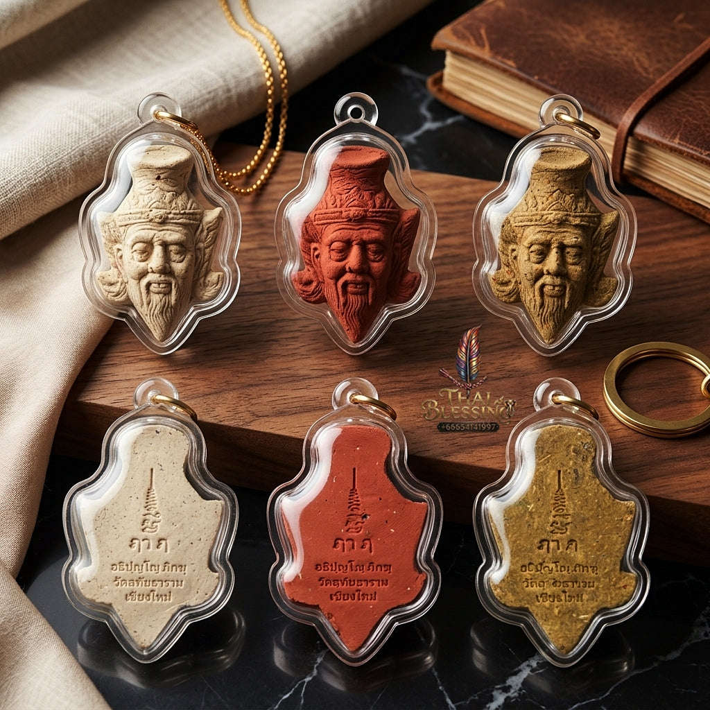 ✨ Sacred Ruesi Hermit Master Head "Sap Paisan" Edition 2026 - Authentic 108 Red Holy Herb Talisman for Divine Wisdom, Extreme Wealth & Magnetic Charm Thai Blessing Co By RURUECHA