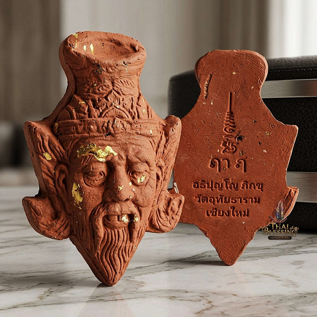 ✨ Sacred Ruesi Hermit Master Head "Sap Paisan" Edition 2026 - Authentic 108 Red Holy Herb Talisman for Divine Wisdom, Extreme Wealth & Magnetic Charm Thai Blessing Co By RURUECHA