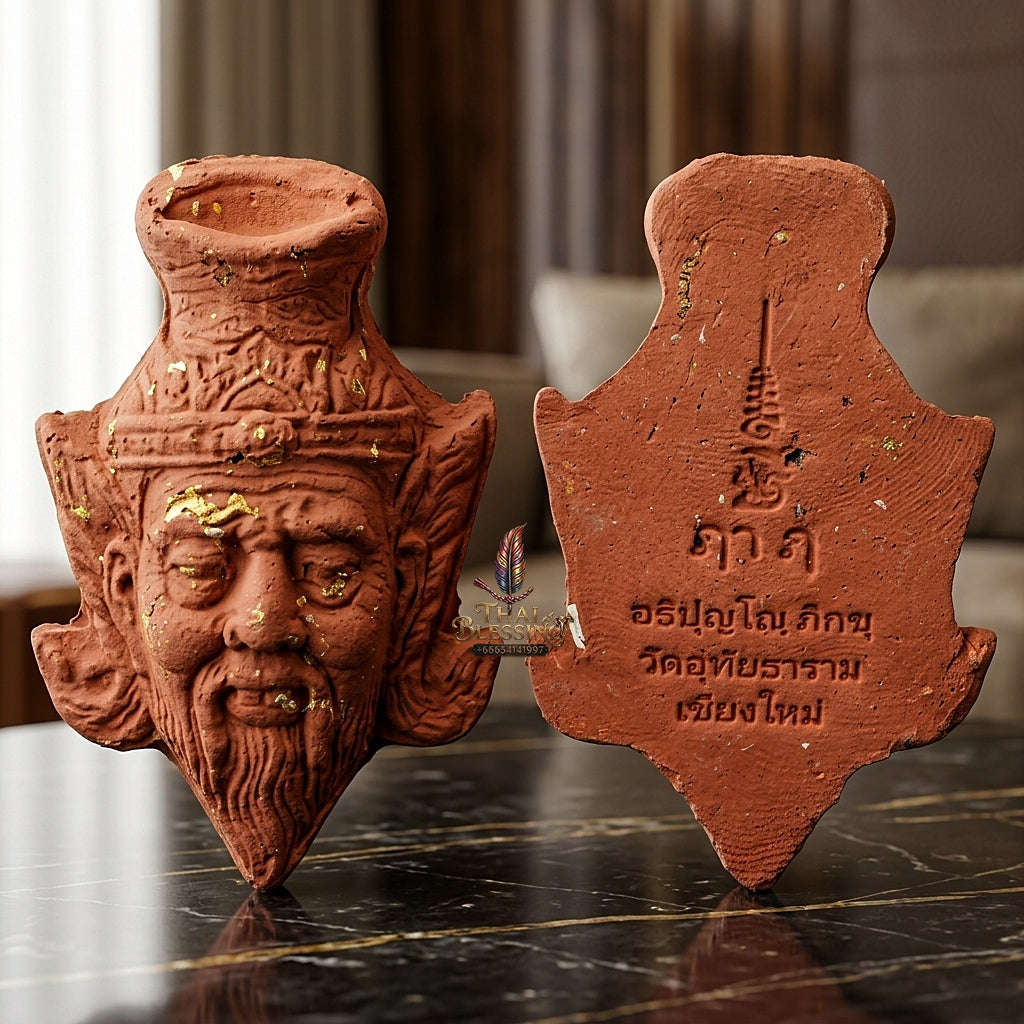 ✨ Sacred Ruesi Hermit Master Head "Sap Paisan" Edition 2026 - Authentic 108 Red Holy Herb Talisman for Divine Wisdom, Extreme Wealth & Magnetic Charm Thai Blessing Co By RURUECHA