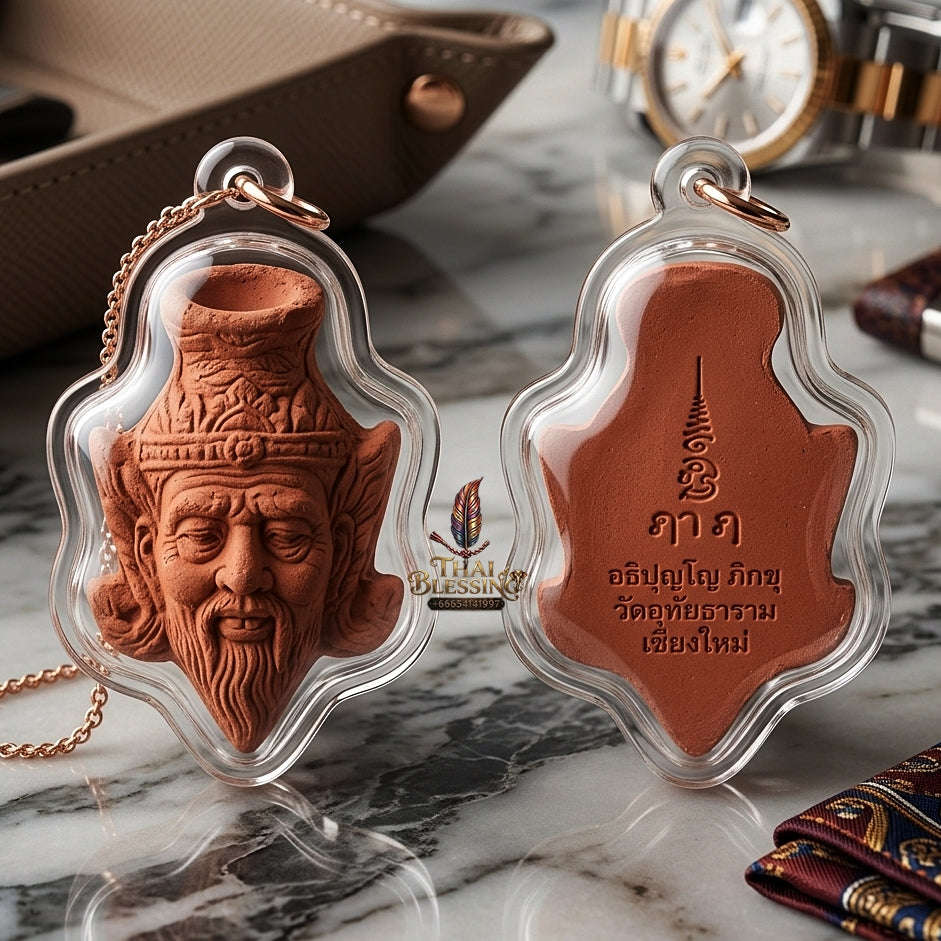 ✨ Sacred Ruesi Hermit Master Head "Sap Paisan" Edition 2026 - Authentic 108 Red Holy Herb Talisman for Divine Wisdom, Extreme Wealth & Magnetic Charm Thai Blessing Co By RURUECHA