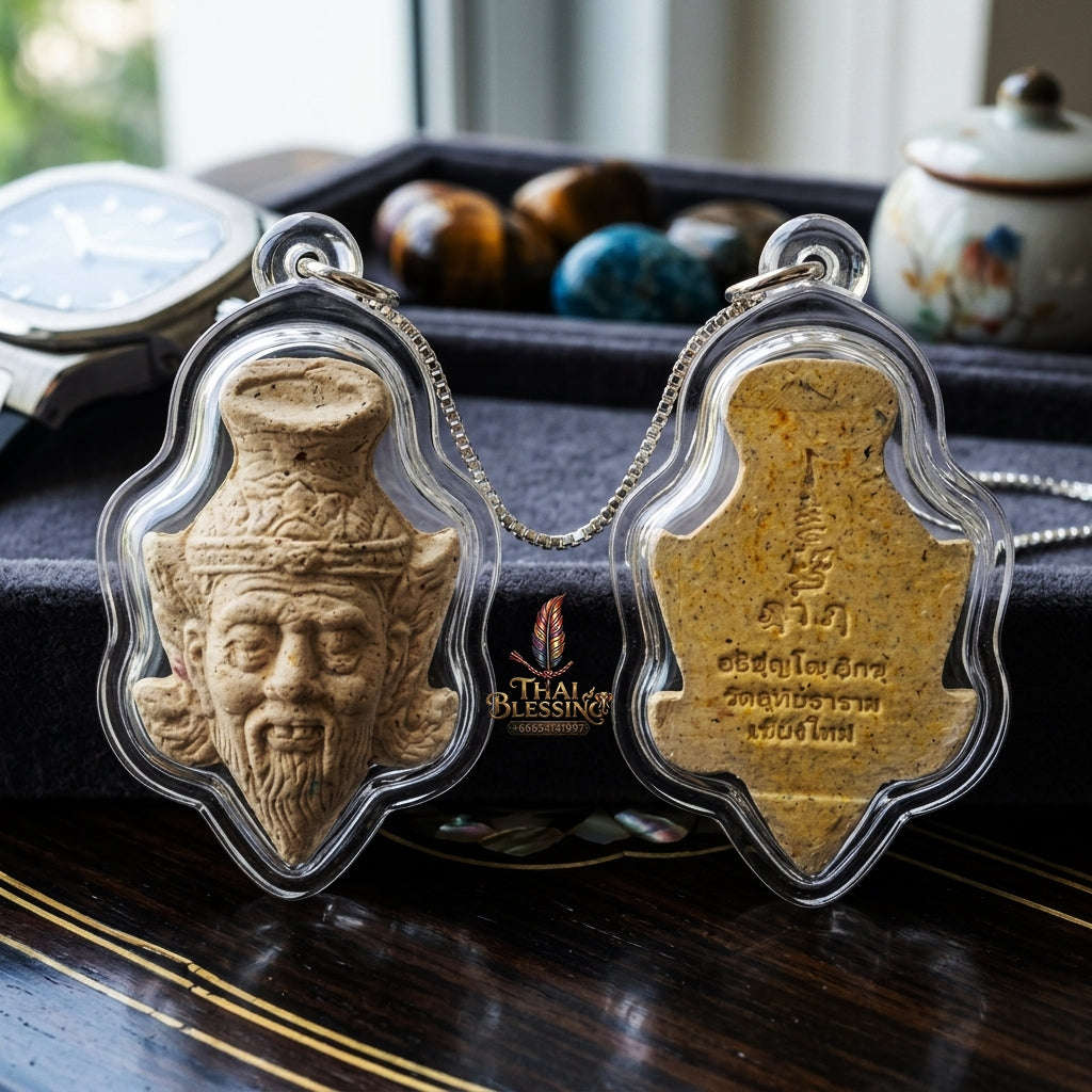 ✨ Sacred Ruesi Hermit Master Head "Sap Paisan" Edition 2026 - Authentic 108 White Holy Herb Talisman for Divine Wisdom, Endless Riches & Magnetic Charm Thai Blessing Co By RURUECHA