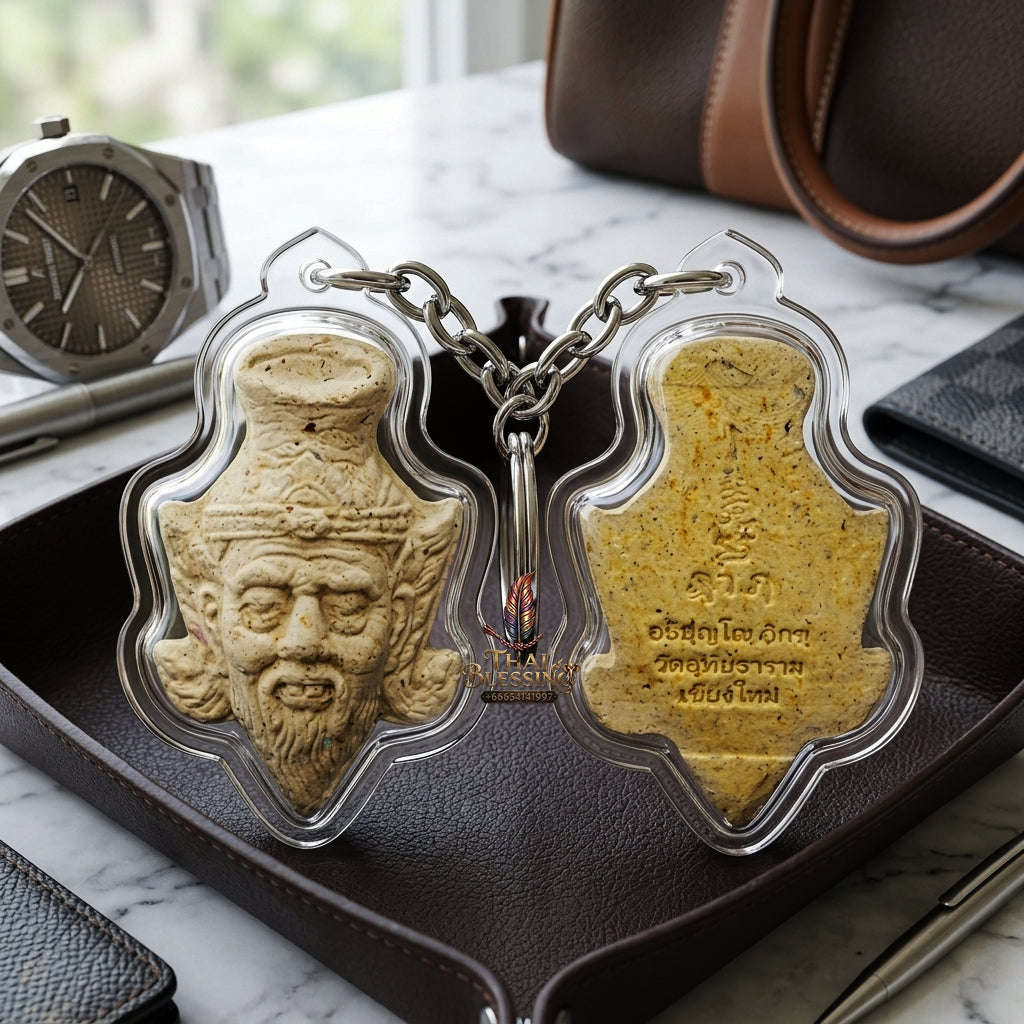 ✨ Sacred Ruesi Hermit Master Head "Sap Paisan" Edition 2026 - Authentic 108 White Holy Herb Talisman for Divine Wisdom, Endless Riches & Magnetic Charm Thai Blessing Co By RURUECHA