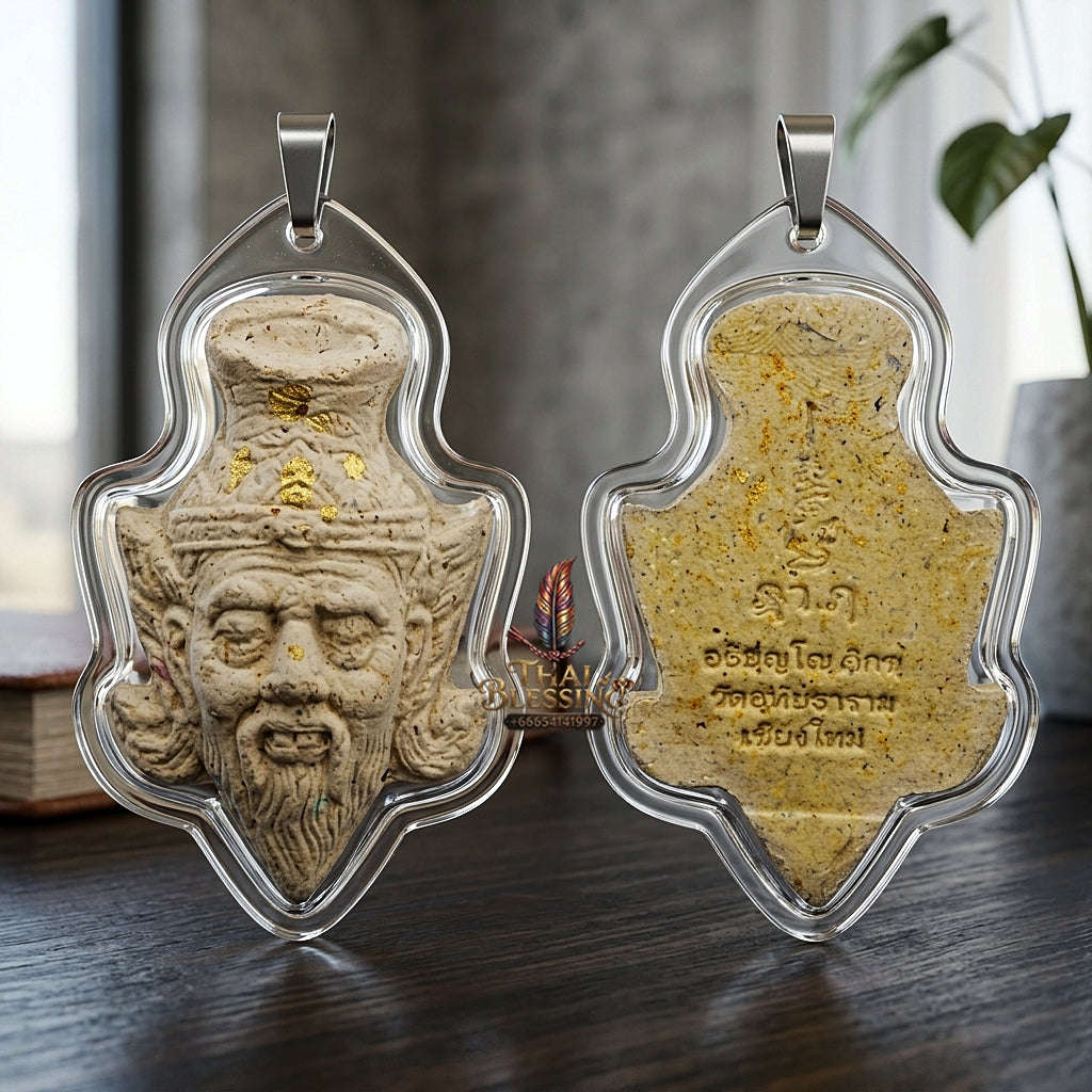 ✨ Sacred Ruesi Hermit Master Head "Sap Paisan" Edition 2026 - Authentic 108 White Holy Herb Talisman for Divine Wisdom, Endless Riches & Magnetic Charm Thai Blessing Co By RURUECHA