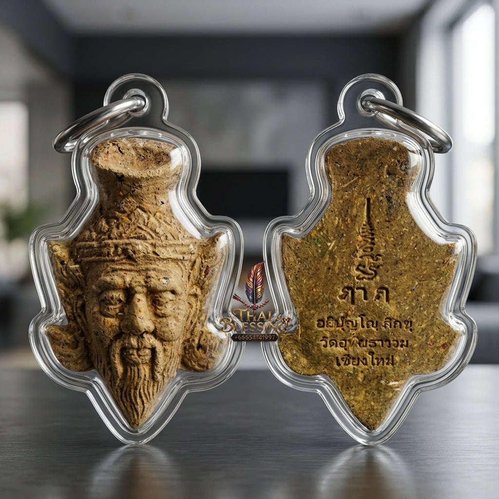 ✨ Sacred Ruesi Hermit Master Head "Sap Paisan" Mixed Muan Sarn Edition 2026 - Ultimate Master-Grade Holy Powder Talisman for Divine Wisdom, Extreme Wealth & Magnetic Charisma