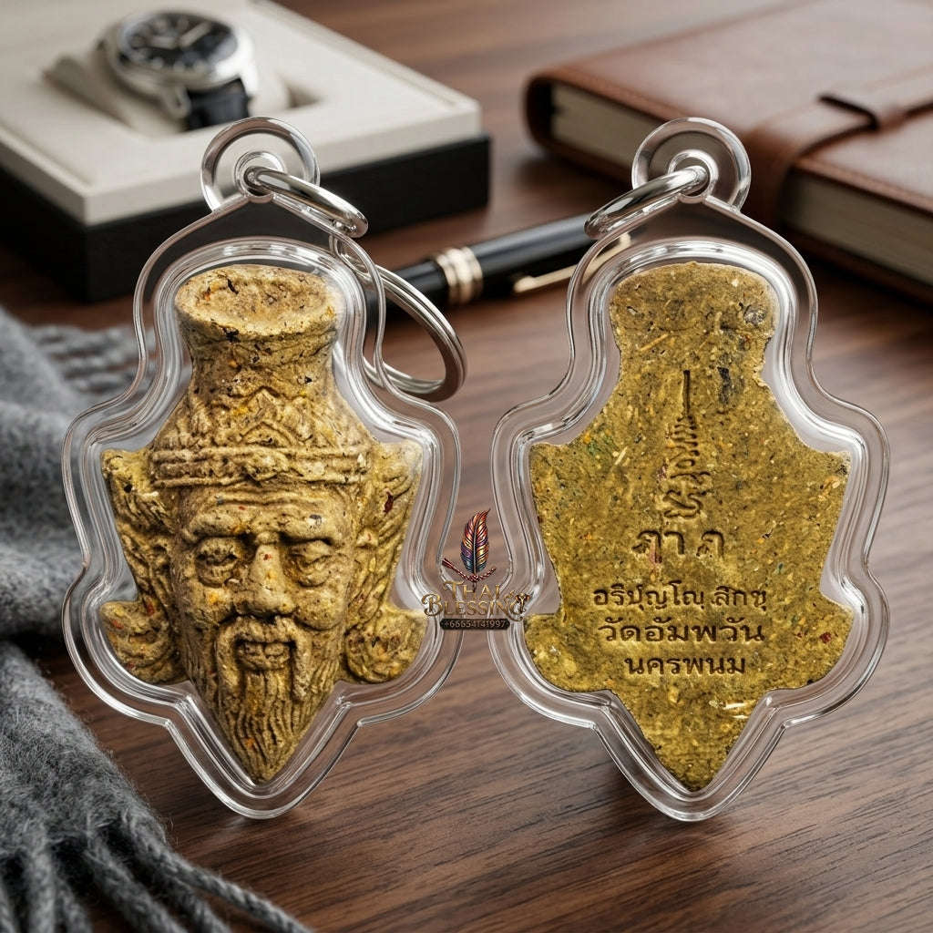 ✨ Sacred Ruesi Hermit Master Head "Sap Paisan" Mixed Muan Sarn Edition 2026 - Ultimate Master-Grade Holy Powder Talisman for Divine Wisdom, Extreme Wealth & Magnetic Charisma