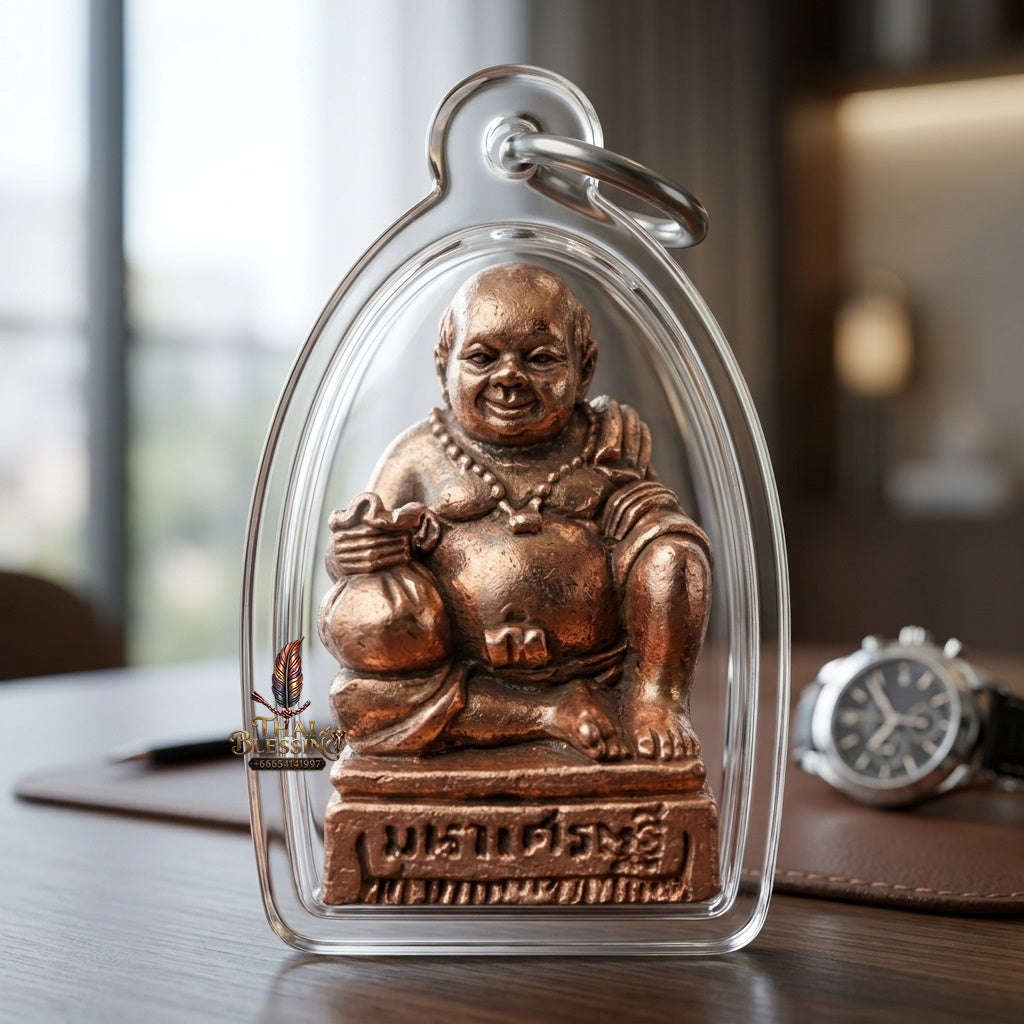 ✨ Sacred Samrit Bronze Khun Chang Millionaire Wealth & Abundance Amulet by LP Sompong (B.E. 2551) Thai Blessing Co By RURUECHA