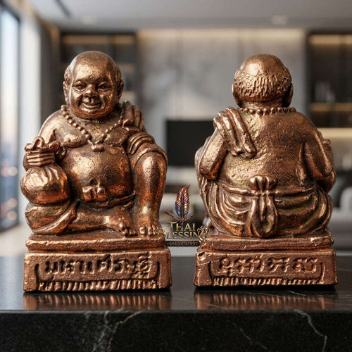 ✨ Sacred Samrit Bronze Khun Chang Millionaire Wealth & Abundance Amulet by LP Sompong (B.E. 2551) Thai Blessing Co By RURUECHA
