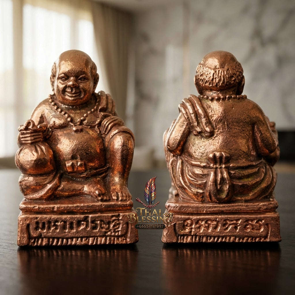✨ Sacred Samrit Bronze Khun Chang Millionaire Wealth & Abundance Amulet by LP Sompong (B.E. 2551) Thai Blessing Co By RURUECHA