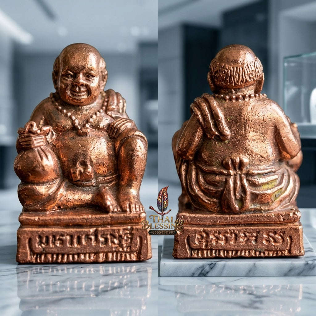 ✨ Sacred Samrit Bronze Khun Chang Millionaire Wealth & Abundance Amulet by LP Sompong (B.E. 2551) Thai Blessing Co By RURUECHA
