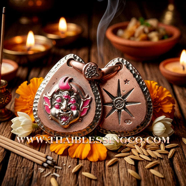 🔥 Sacred "Si Hu Ha Ta" (4 Ears & 5 Eyes) – Pink Gold-Plated & Enamel Samrit Edition: Arjan Subin Na Na Thong (2021) – The Legendary "Charcoal-to-Gold" Catalyst for Sudden Wealth, Business Windfalls, and Unstoppable Financial Success!