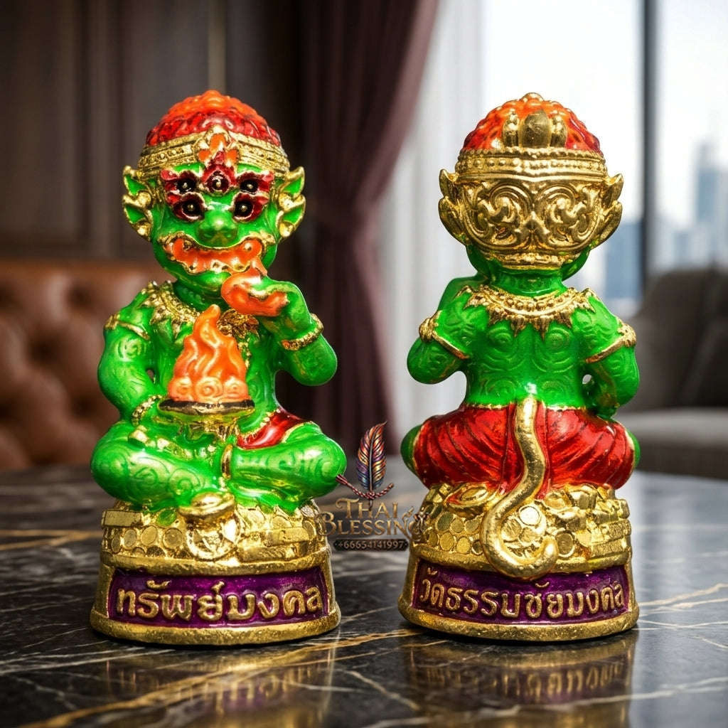 ✨ Sacred Si Hu Ha Ta Auspicious Wealth Edition - Ultimate Windfall Gold Magnet & Divine Fortune Bronze Talisman Thai Blessing Co By RURUECHA