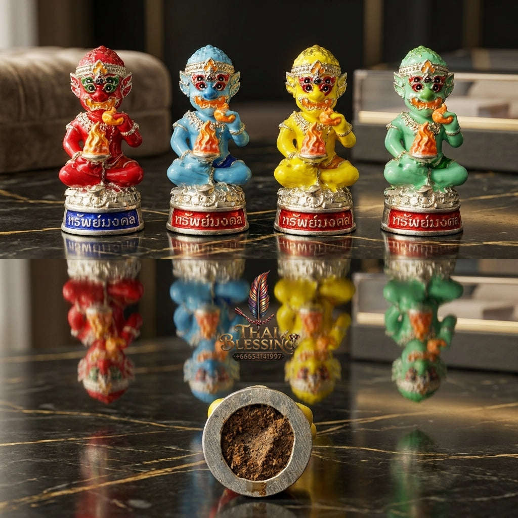 ✨ Sacred Si Hu Ha Ta Kathin President Set (Large Mold, 4 Pieces) "Sap Mongkol" Edition 2025 - Elite Lanna Bronze Talisman Set for Ultimate Wealth & Divine Fortune Thai Blessing Co By RURUECHA