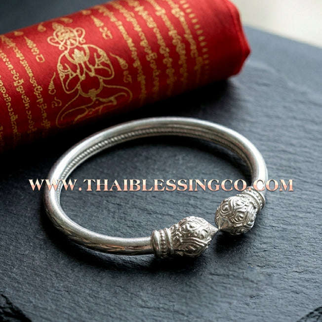 ✨🕉️ Sacred Silver-Plated Bronze "Billionaire Lotus" Bracelet: Master Achan Subin Na Na Thong (2016 Exclusive Edition) – The Ultimate Talisman for Spiritual Purity, Miraculous Fortune, and Flourishing Success