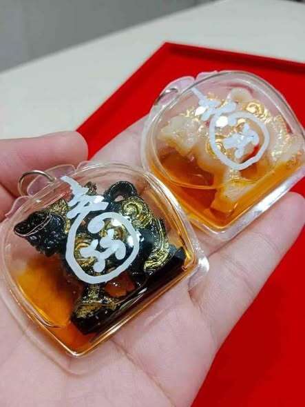 Sacred Singh Pendant – Luang Pu Mian Kalyano Carved Herb Oil Pendant "Wealth Blessing" Edition, 1.7"x 2"