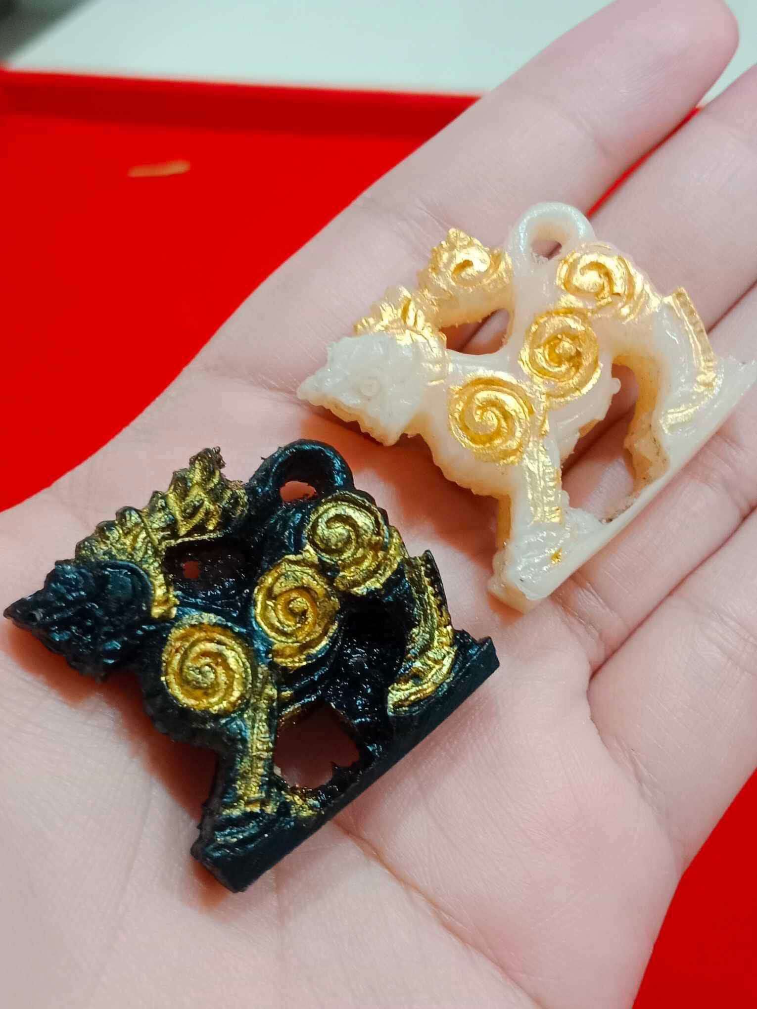 Sacred Singh Pendant – Luang Pu Mian Kalyano Carved Herb Oil Pendant "Wealth Blessing" Edition, 1.7"x 2"