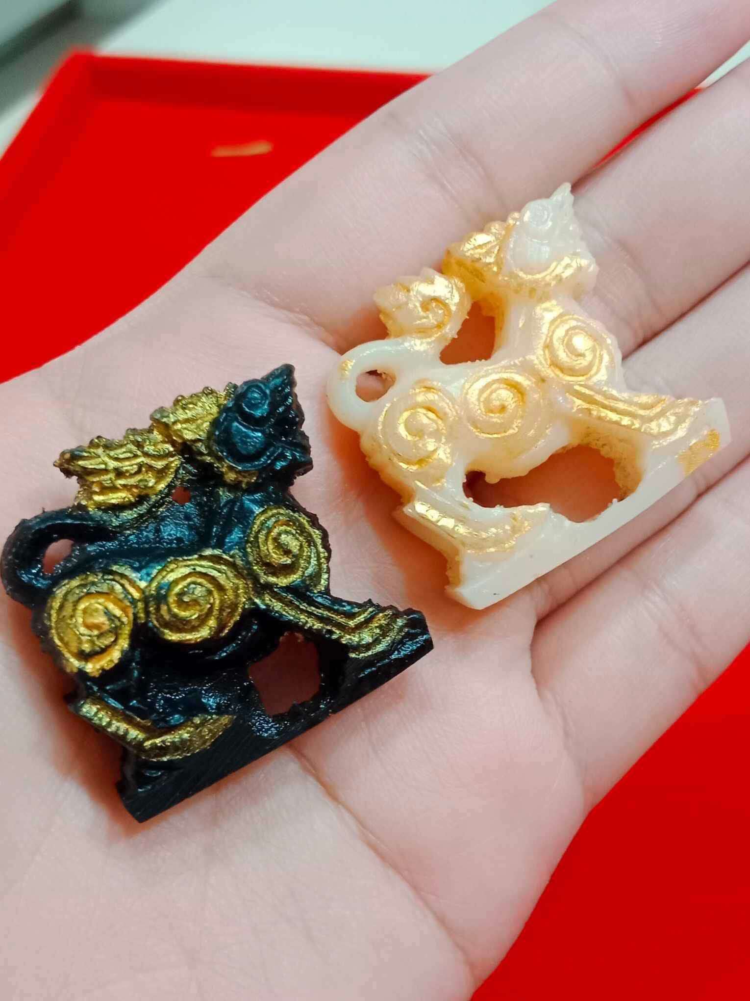 Sacred Singh Pendant – Luang Pu Mian Kalyano Carved Herb Oil Pendant "Wealth Blessing" Edition, 1.7"x 2"