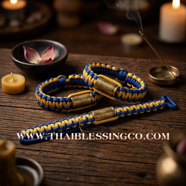 ✨🕉️ Sacred "Takrud Luk Puen" (Bullet Shell) Protection Bracelet: Luang Pu Rit, Wat Chonprathan Ratchadamri (2004 Exclusive Edition) – The Legendary "Kong Grapan" Shield for Absolute Safety, Invincibility, and Commanding Authority