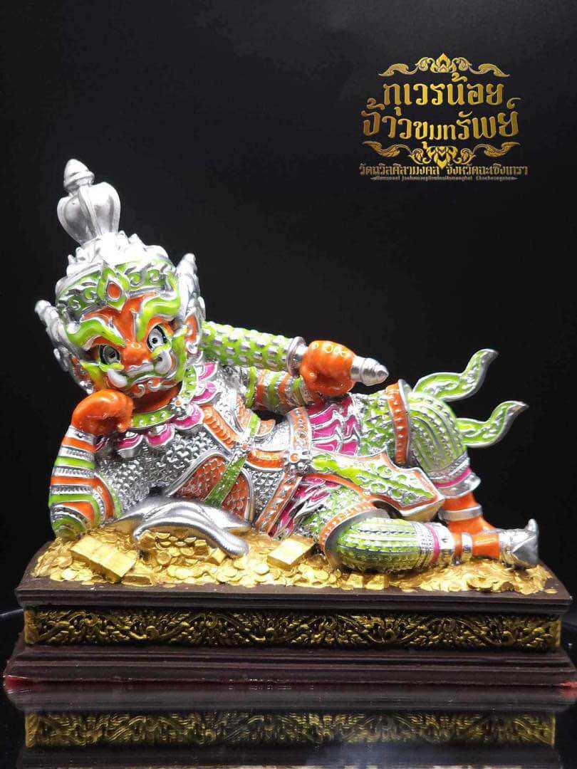 Limited edition sacred Thai guardian statue featuring intricate detail and vibrant colors, perfect for spiritual decor