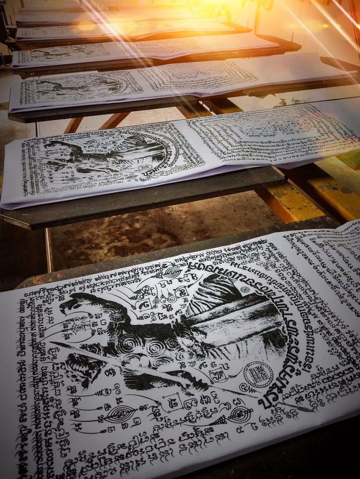 Sacred Thai Khao Or Grand Master Yantra Sash "Phra Phetchalukan & Phra Pirab Edition" (2.5m Triple-Fold Ceremonial Cloth Infused with 227 Holy Herb Inks) Limited 18 Pieces Worldwide Thai Blessing Co By RURUECHA