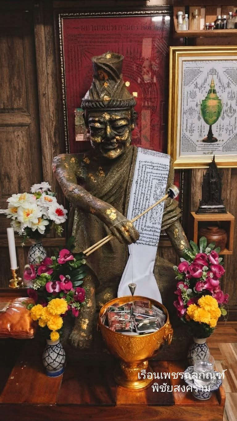 Sacred Thai Khao Or Grand Master Yantra Sash "Phra Phetchalukan & Phra Pirab Edition" (2.5m Triple-Fold Ceremonial Cloth Infused with 227 Holy Herb Inks) Limited 18 Pieces Worldwide Thai Blessing Co By RURUECHA