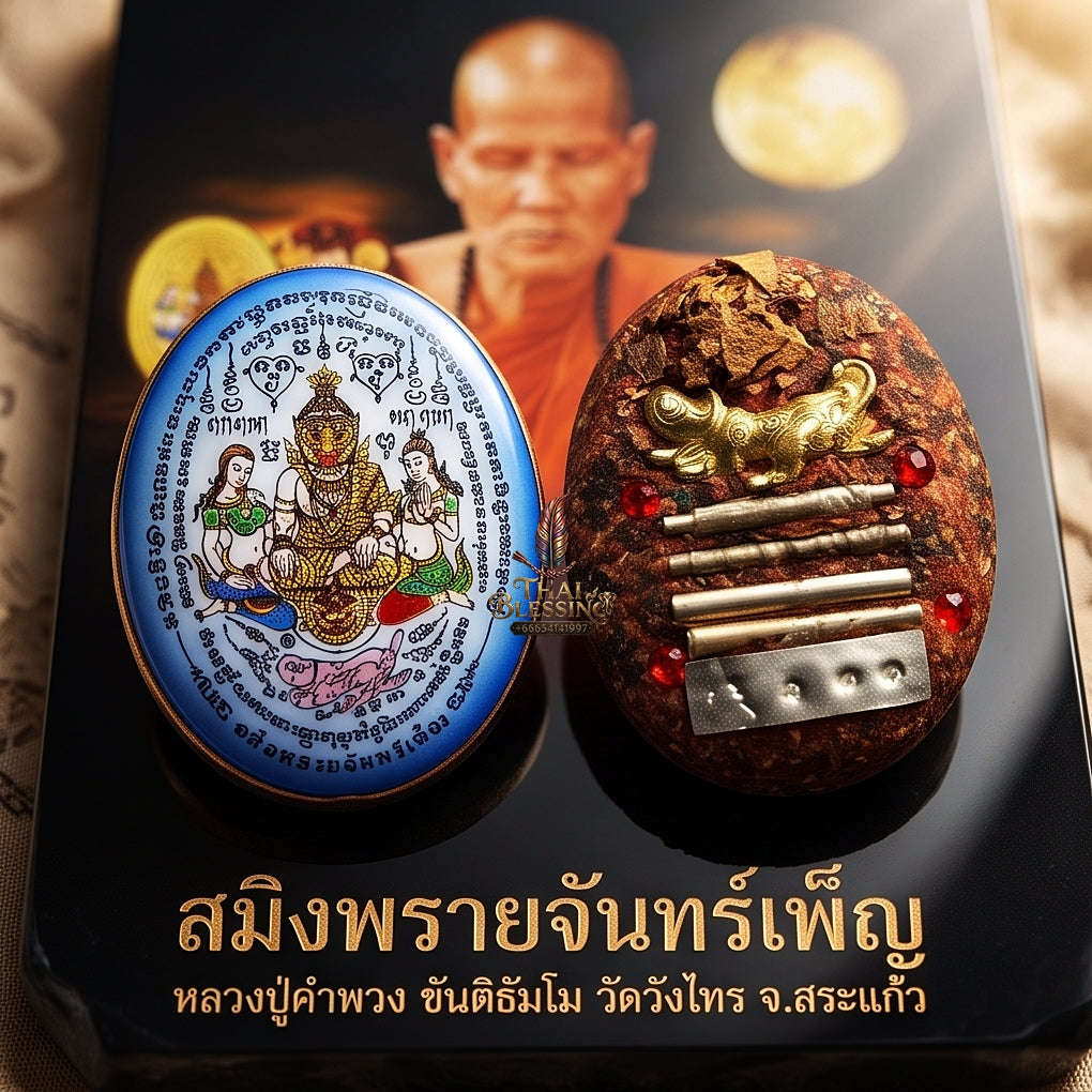 ✨ Saming Prai Chan Phen Celestial Tiger Locket: The Sacred 'Full Moon' Guardian for Supreme Authority, Protection, and Success by Luang Pu Kham Phuang (2025 Sky Blue Edition) Thai Blessing Co By RURUECHA