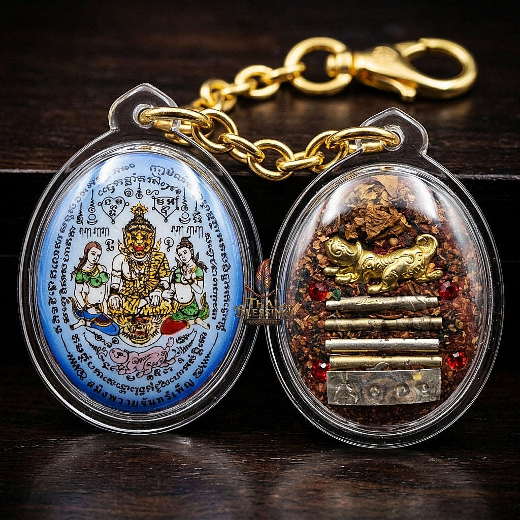 ✨ Saming Prai Chan Phen Celestial Tiger Locket: The Sacred 'Full Moon' Guardian for Supreme Authority, Protection, and Success by Luang Pu Kham Phuang (2025 Sky Blue Edition) Thai Blessing Co By RURUECHA
