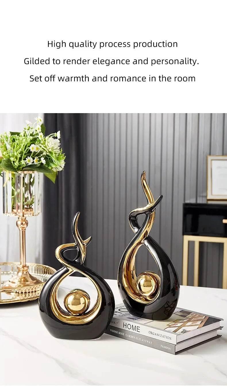 Nordic Ceramic Home Decor Figurine Set - Thai Ceramic Home Decor Figurine Set for Living Room & Interior Harmony